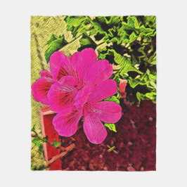 Pink flower blooming in the garden フリースブランケット