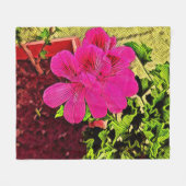 Pink flower blooming in the garden フリースブランケット (正面(横))