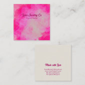 Pink Flower Burst Jewelry Craft Business Card スクエア名刺 (正面/裏面)