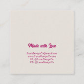 Pink Flower Burst Jewelry Craft Business Card スクエア名刺 (裏面)