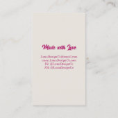 Pink Flower Burst Jewelry Craft Business Card 名刺 (裏面)