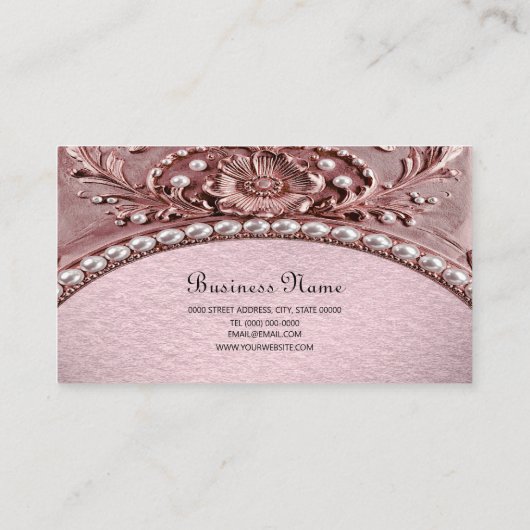 Pink Flower Business Card 名刺 (裏面)