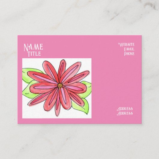 Pink Flower Business Cards 名刺 (正面)