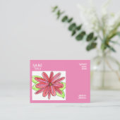 Pink Flower Business Cards 名刺 (スタンド正面)