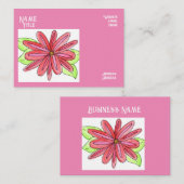 Pink Flower Business Cards 名刺 (正面/裏面)