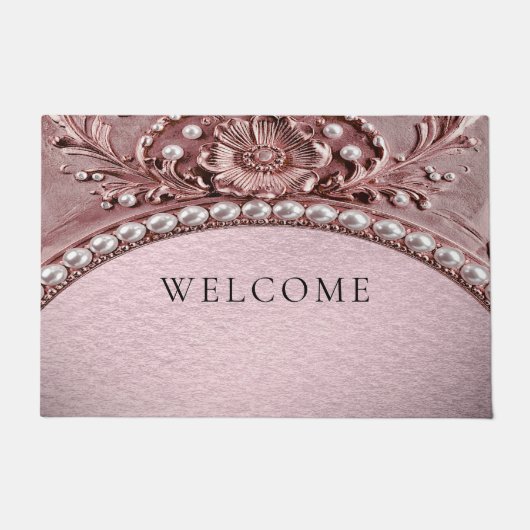 Pink Flower Doormat ドアマット (正面)
