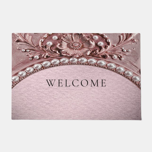 Pink Flower Doormat ドアマット (正面)