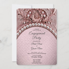 Pink Flower Engagement Invitation 招待状