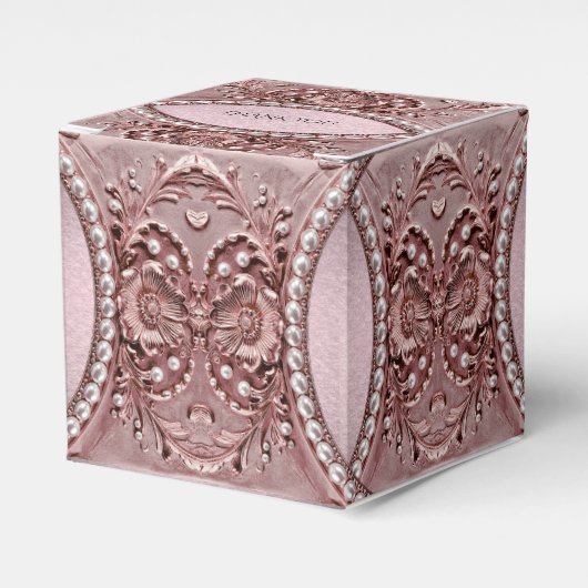 Pink Flower Favor Box フェイバーボックス (正面サイド)