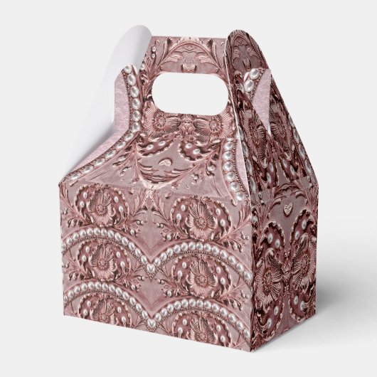 Pink Flower Favor Box フェイバーボックス (正面サイド)