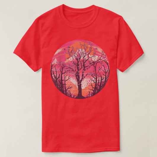Pink Flower Floral Japanese Sakura Japan Cherry Bl Tシャツ (デザイン正面)