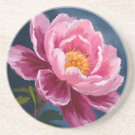 Pink Flower Floral Watercolor Painting コースター