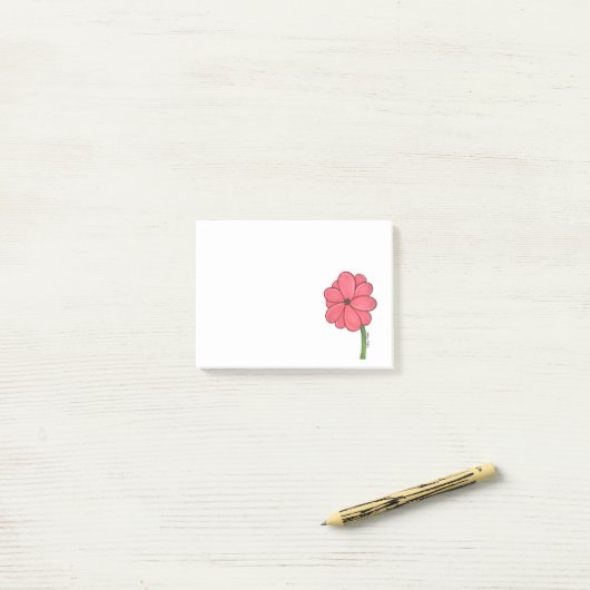 Pink Flower Full ポストイット (デスク上)