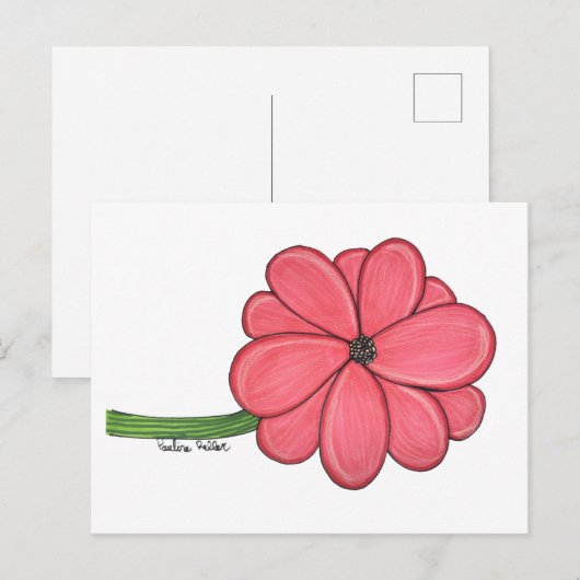 Pink Flower Full ポストカード (正面/裏面)