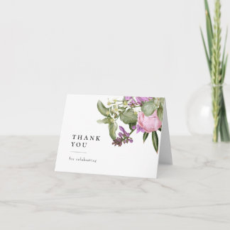 Pink Flower Garden Bridal Shower サンキューカード