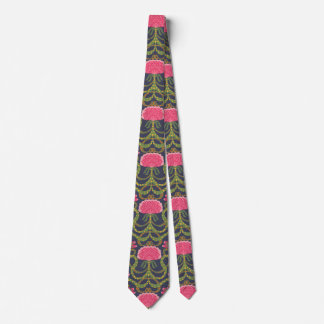 Pink Flower Green Leaf Neck Tie ネクタイ