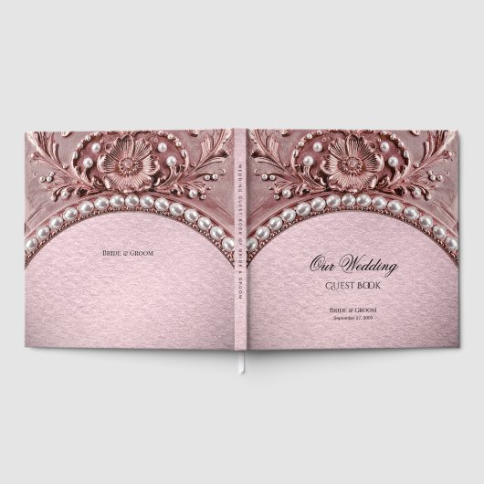 Pink Flower Guest Book ゲストブック (全面)