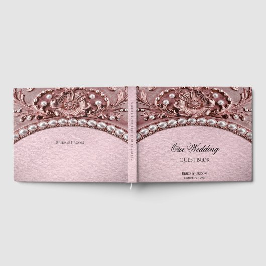 Pink Flower Guest Book ゲストブック (全面)