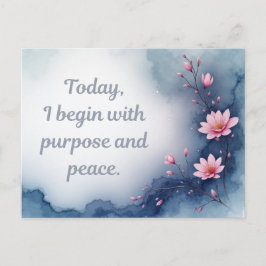 Pink Flower Inspirational Affirmation ポストカード