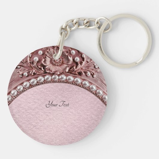 Pink Flower Keychain キーホルダー (裏面)