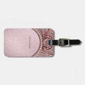 Pink Flower Luggage Tag ラゲッジタグ (正面横)