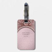 Pink Flower Luggage Tag ラゲッジタグ (裏面縦)
