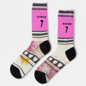 Pink Flower- Name Number Socks ソックス (左)