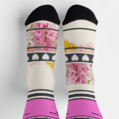 Pink Flower- Name Number Socks ソックス (上部)