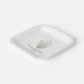 Pink Flower Ocotillo Cactus Bridal Shower ペーパープレート (傾斜あり)