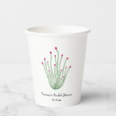Pink Flower Ocotillo Cactus Bridal Shower 紙コップ (正面)