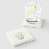 Pink Flower Ocotillo Cactus Desert Stone Coaster ストーンコースター (横)