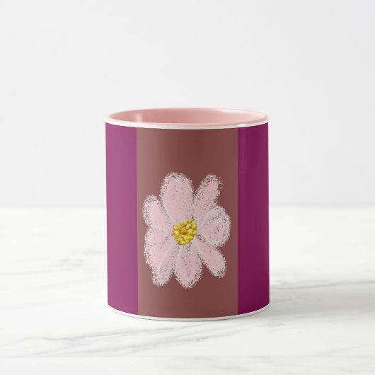 pink flower paint mug マグカップ (中央)