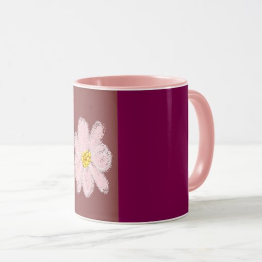pink flower paint mug マグカップ (正面右)