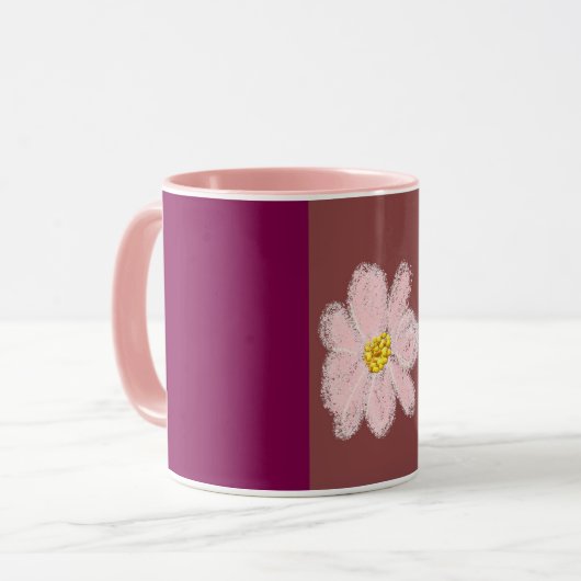 pink flower paint mug マグカップ (正面左)