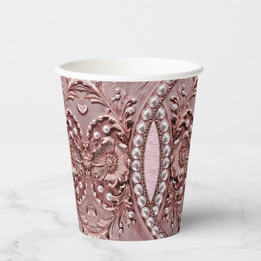 Pink Flower Paper Cups 紙コップ (正面)