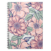 Pink Flower Pattern | Notebook Journal ノートブック (正面)