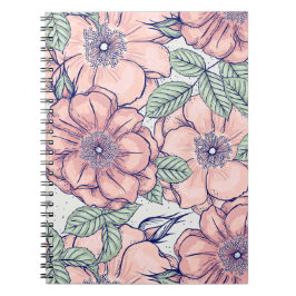 Pink Flower Pattern | Notebook Journal ノートブック