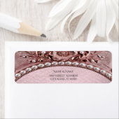 Pink Flower Return Address Label ラベル (インサイチュ)