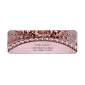 Pink Flower Return Address Label ラベル (正面)