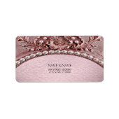Pink Flower Return Address Label ラベル (正面)