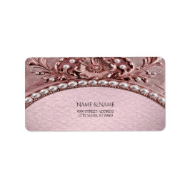 Pink Flower Return Address Label ラベル