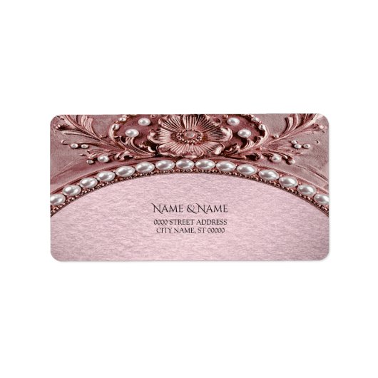 Pink Flower Return Address Label ラベル (正面)