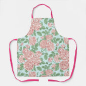 Pink Flower Rose Garden Bouquet Pattern エプロン (正面)