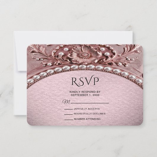 Pink Flower RSVP Card (正面)