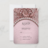 Pink Flower RSVP Card (正面)