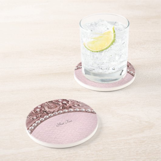 Pink Flower Sandstone Coaster コースター (側面)