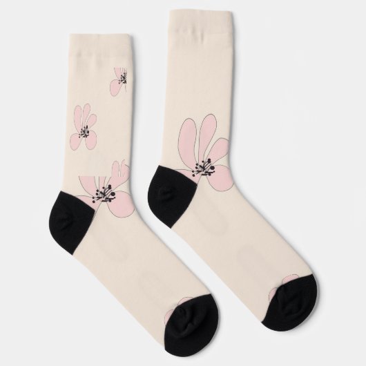 pink flower socks ソックス (右)
