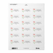 Pink Flower Spring Summer Address Label ラベル (フルシート)