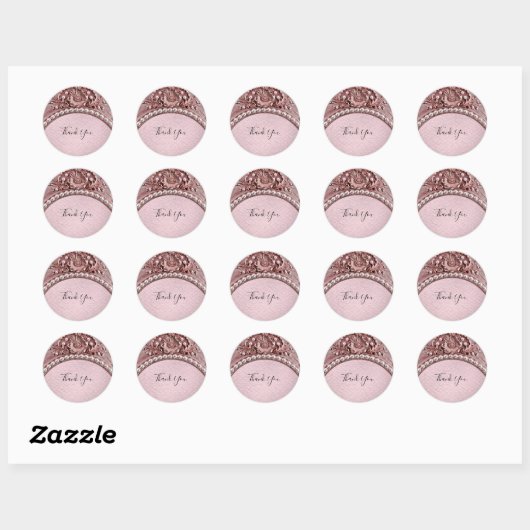 Pink Flower Sticker ラウンドシール (シート)