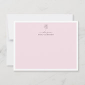 Pink flower & Stripes a Note From Flat Note Card 招待状 (正面)